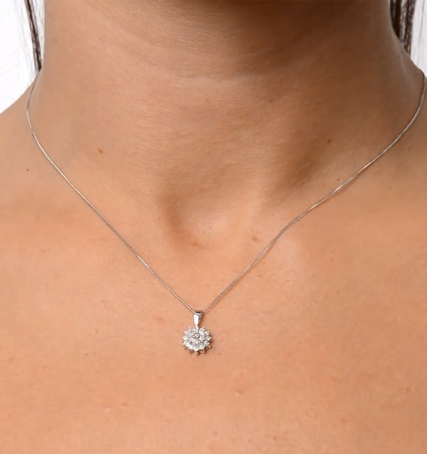 9K White Gold Pendant Necklace With 0.25ct Diamonds
